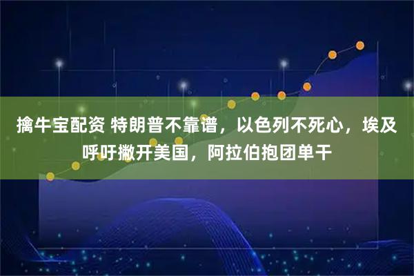 擒牛宝配资 特朗普不靠谱,以色列不死心,埃及呼吁撇开美国,阿拉伯抱团单干
