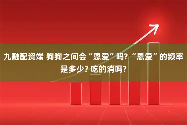 九融配资端 狗狗之间会“恩爱”吗? “恩爱”的频率是多少? 吃的消吗?