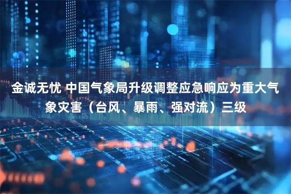 金诚无忧 中国气象局升级调整应急响应为重大气象灾害（台风、暴雨、强对流）三级